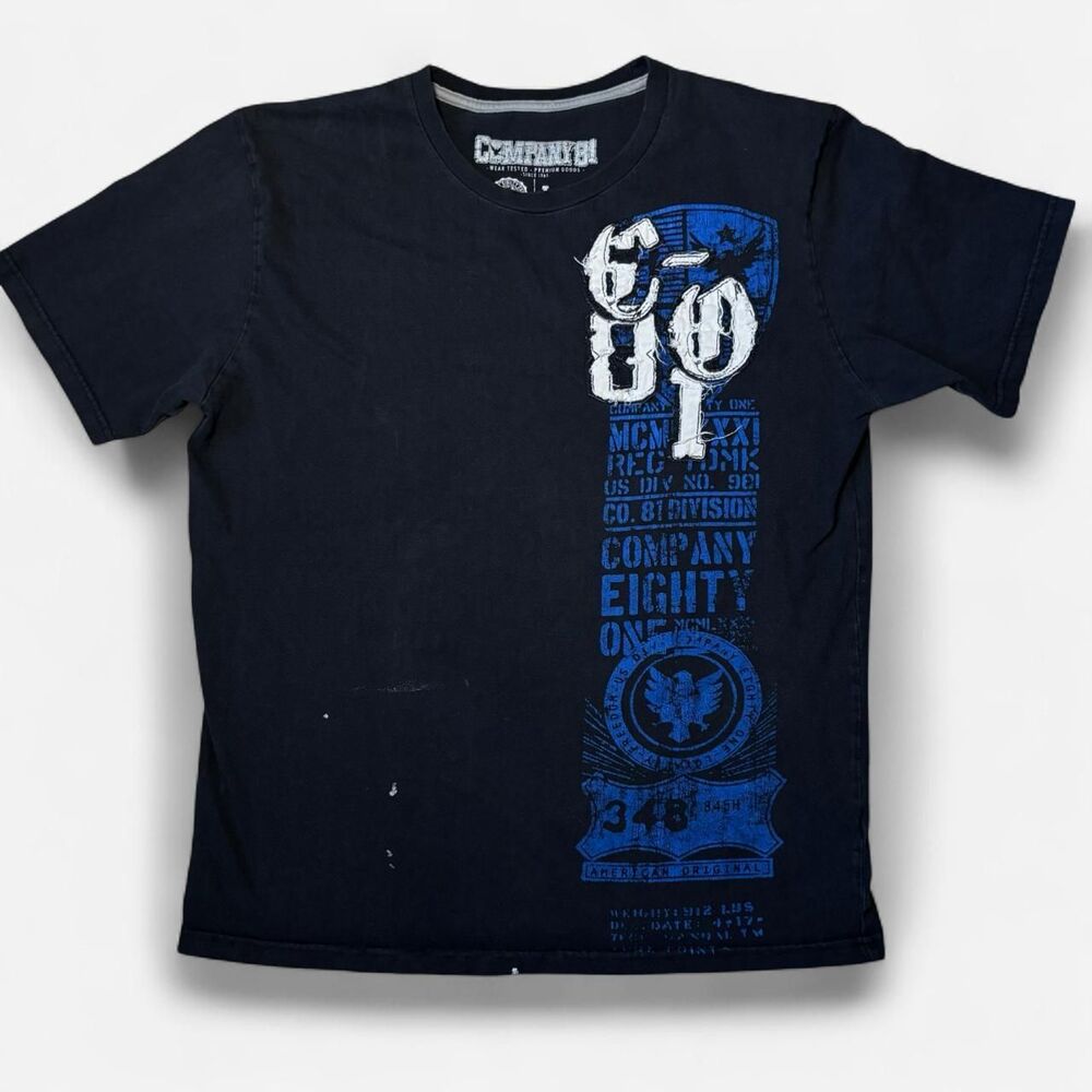 Large Y2K 2000s grunge skater black tee